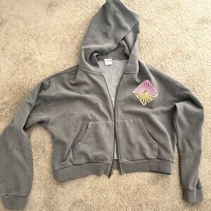 Hanes Gray Kids Hoodie with Colorful Patch